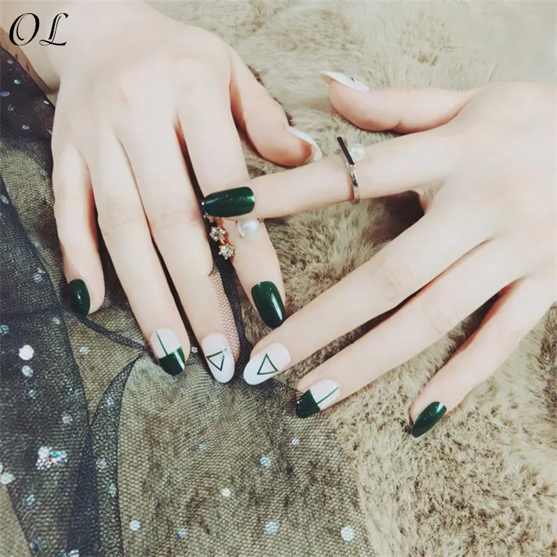 24 шт Круглые Искусственные украшения для ногтей с клеем стикер летние