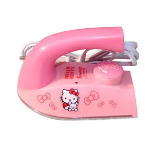 Модернизированный термостат hello kitty с милым мини-мультипликационным дизайном электрический утюг термостат Утюги Мини ручные утюги розовый цвет дешево - Цвет: Розовый