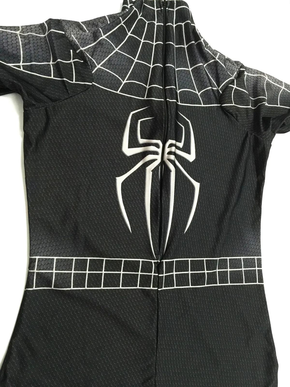 Marvel черный костюм для косплея Человека паука потрясающая маска zentai взрослых|custom