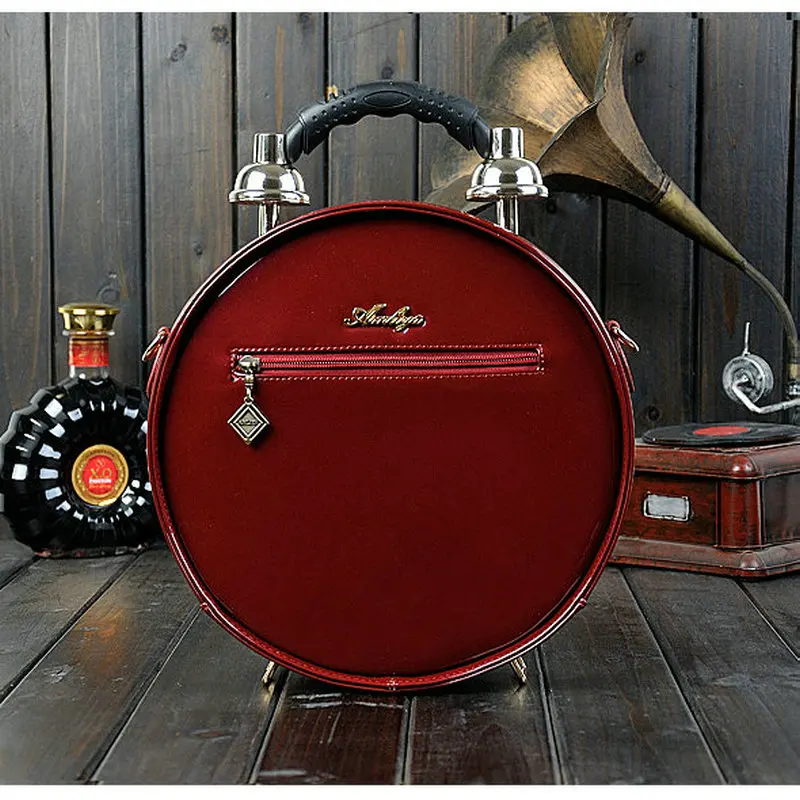 Женская круглая забавная сумка винтажная работоспособная часы через плечо с