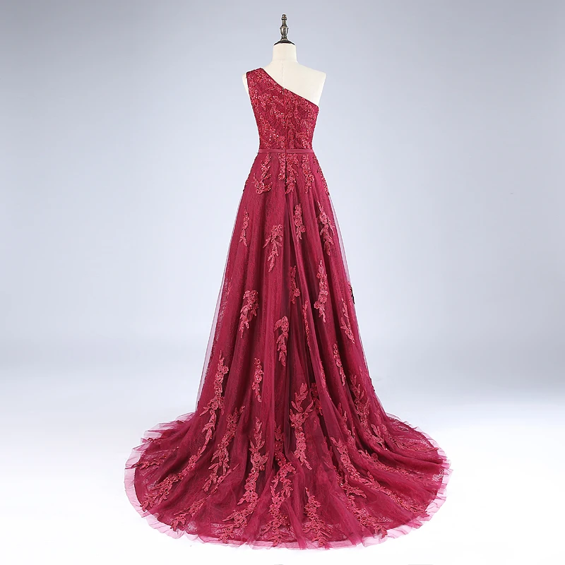 2017 CloverBridal осенние бусины 3D аппликации кружево + тюль на одно плечо Стандартный