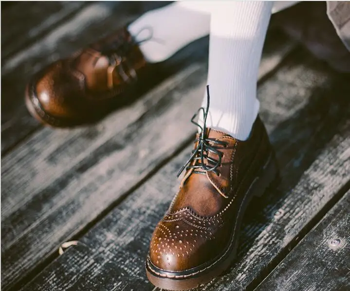 New Spring Autumn Women Oxford Shoes Vintage Round Toe Women Flats Ankle Boots England Style Ladies Shoes size 35-40