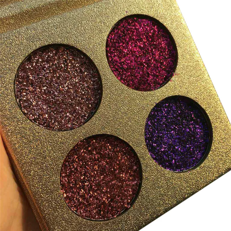 4 цвета Glitterinjections блестящие тени для век с радугой алмазным прессованием Палетка
