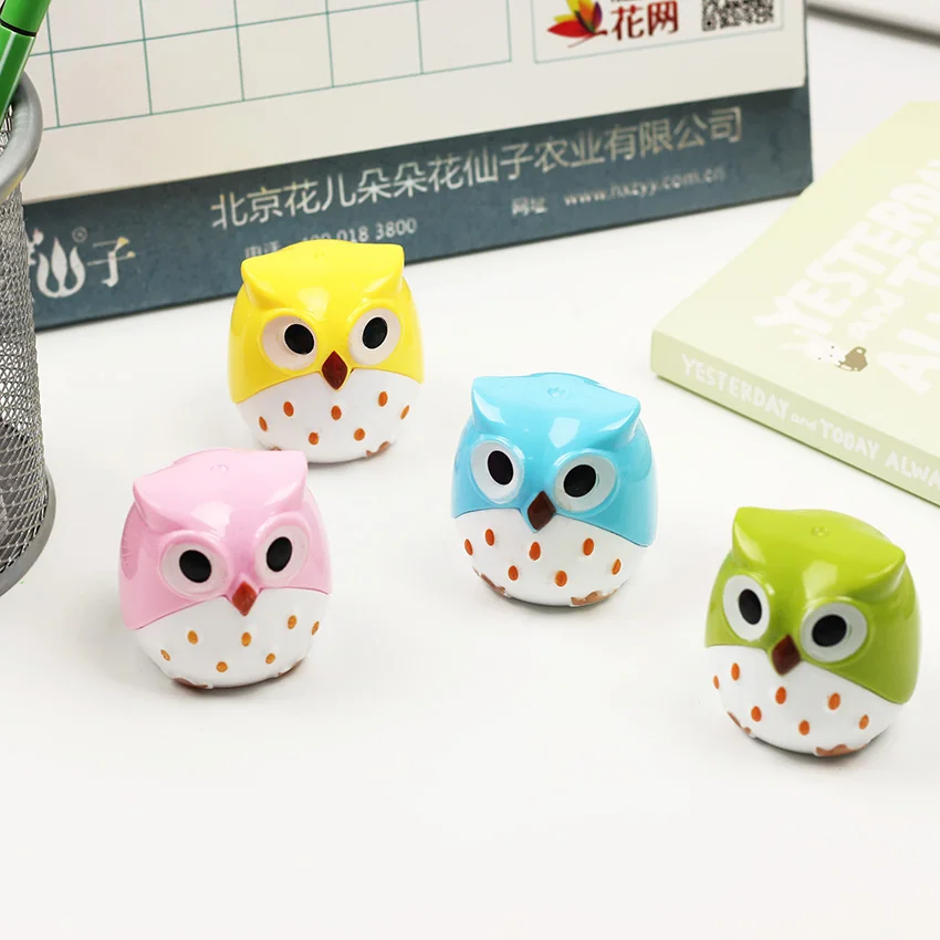 1PC Korea Creative Kawaii Owl Pattern Pencil Sharpener Cutter Knife Learning Office Stationery Random Color