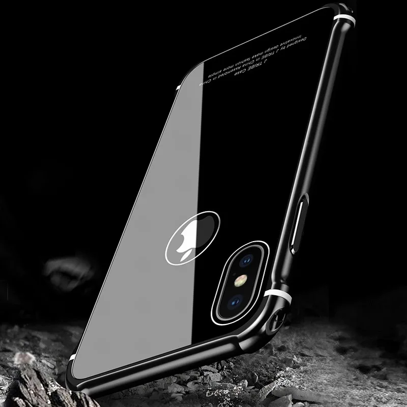 Portefeuille для IPhone X Case роскошный алюминиевый бампер 2 в 1 металлический каркас с