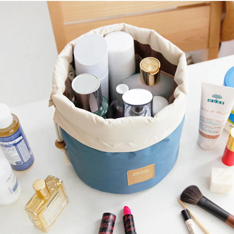 Новое поступление дорожная нейлоновая сумка для косметики в форме бочонка