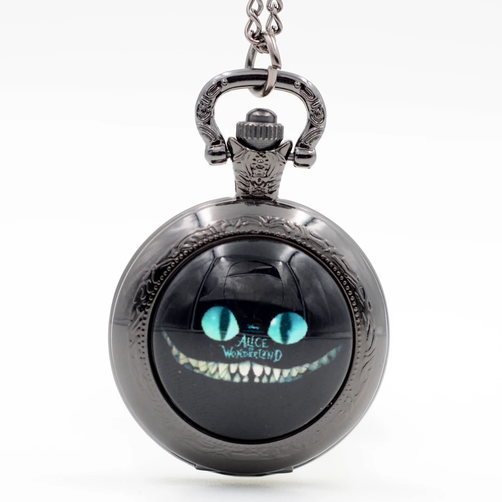 Мужские и женские кварцевые карманные часы Alice in Wonderland с подвеской в виде