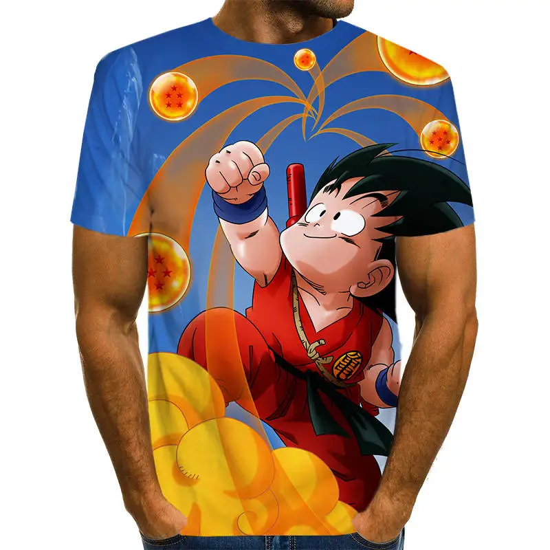 NT-198 Dragon Ball Z Ultra Instinct God Son Goku Super Saiyan Men Tshirt 3D Printed Summer O-Neck Daily Casual Funny T shirt Plus Size - Color: NT-198