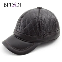 bfdadi high quality baseball cap men autumn winter fashion caps winter warm hats thick earmuffs baseball cap 2 colors size 56 61