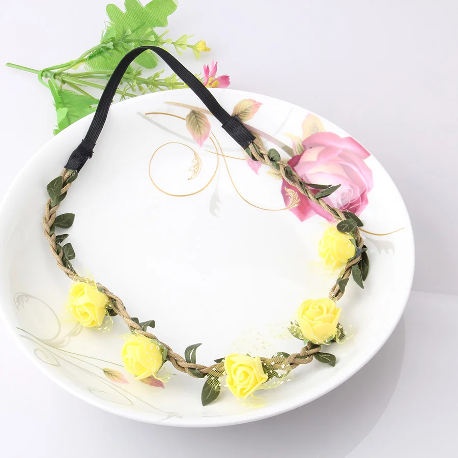 Женская головная повязка с розами в бохемском стиле на резинке с лентой для вечеринок и свадебных мероприятий 2020 Новинка.