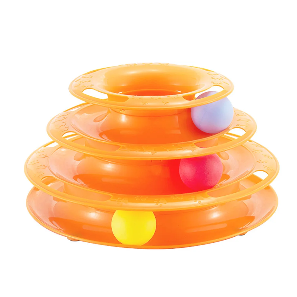 Игрушка для кошек роликовые игрушки 3-уровневые треки ролик с тремя красочными