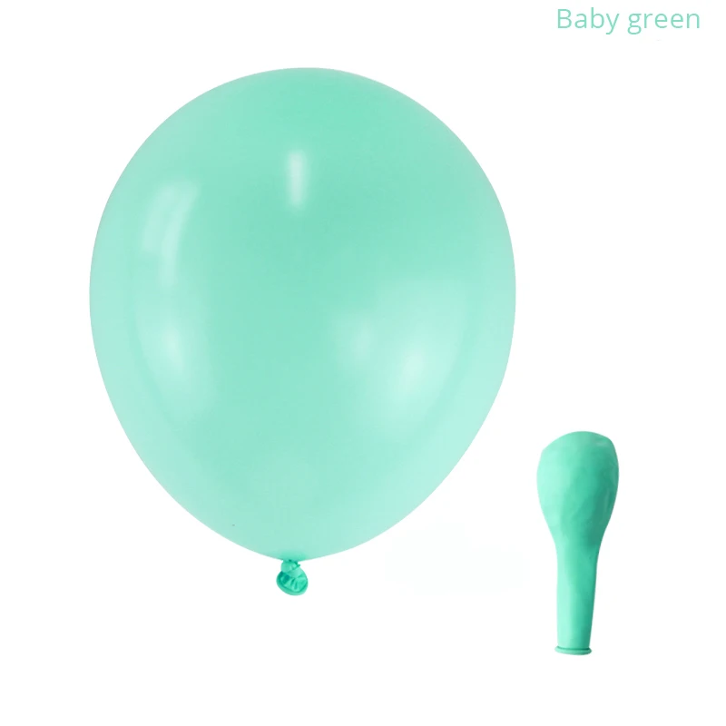 baby green 100 шт., цветные латексные шары в виде макарон, пастельные вечерние шары для свадьбы, дня рождения, вечеринки, вечерние украшения для девочек - Цвет: baby green