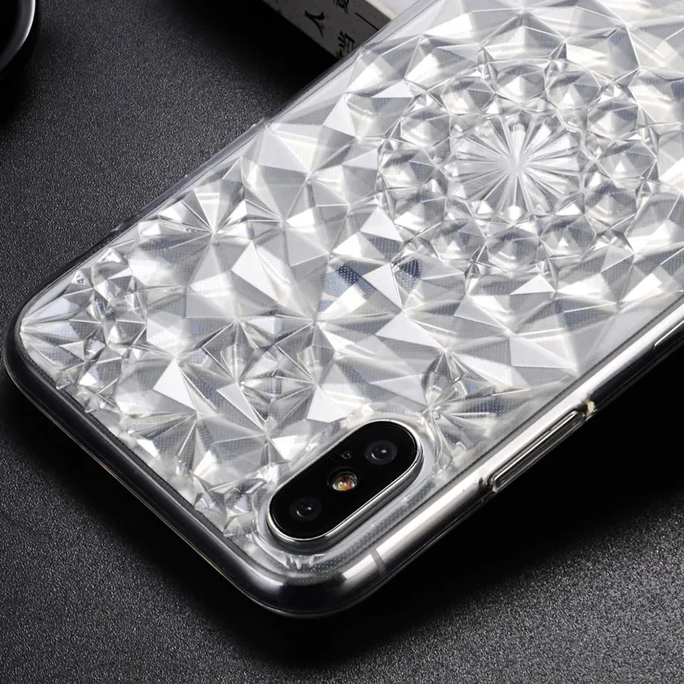 Мода Кристалл задняя крышка силиконовый чехол для iPhone x 6 6s плюс чехлы телефонов 5