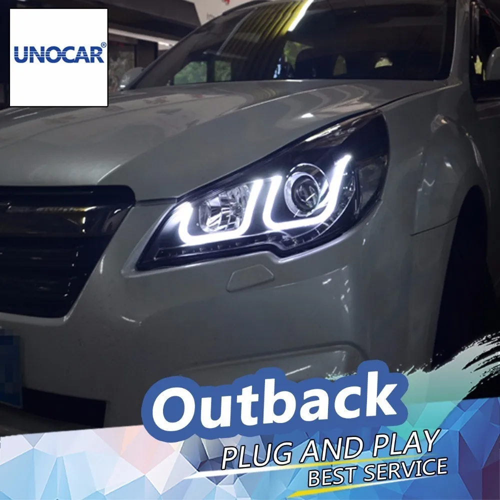 Unocar для Outback фары светодиодный фар DRL Объектив Двойной Луч H7 ксеноновые