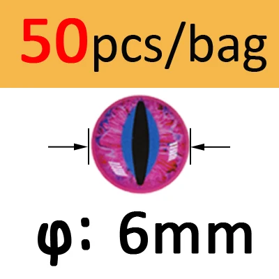 Pink 6mm 50pcs Bimoo 50 шт. 3D 4D голографические рыболовные глаза для приманки рыбные глаза для завязывания мух изготовления приманки ремесло рыбы Череп Живые Глаза Размер 3 мм-12 мм - Цвет: Pink 6mm 50pcs