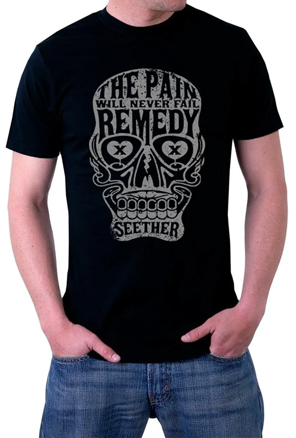 Мужская футболка с коротким рукавом надписью Seether The Pain Will Never Fall модная мужская