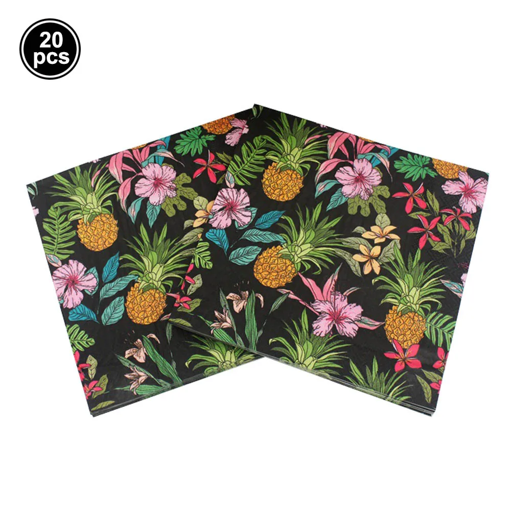 20 шт. бумажные салфетки для вечеринки день рождения ананас цветочная ткань