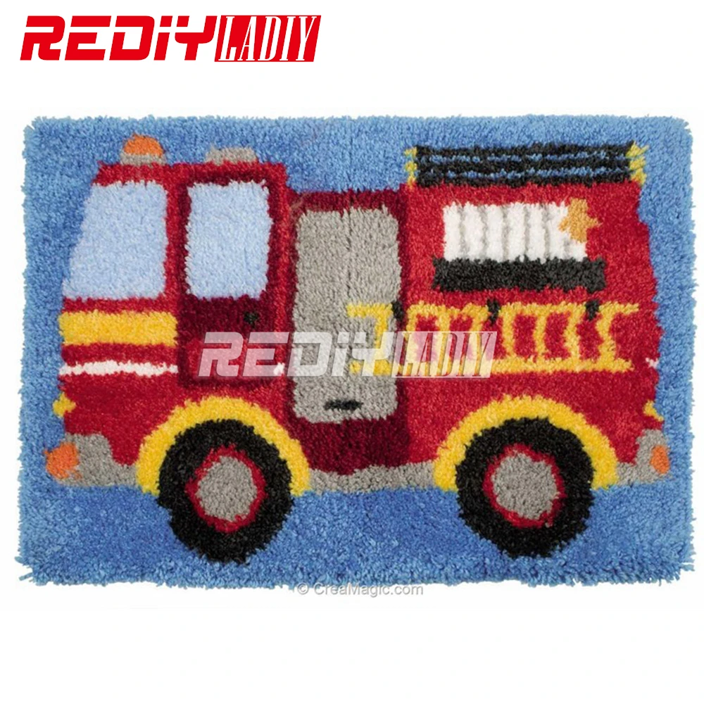 Новые наборы 3D крючков с защелкой ковер пожарная машина рукоделие Незаконченный