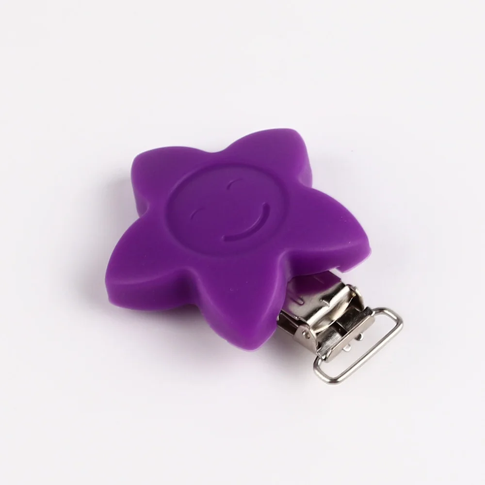 lavender violet TYRY. HU 1 шт. Подсолнух соска зажим детский силиконовый Прорезыватель аксессуары для прорезывания зубов DIY инструмент для бисера зажим застежки Детские застежки держатель - Цвет: lavender violet