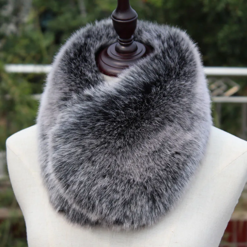 Новый короткий глушитель из искусственного лисьего меха Зимний теплый