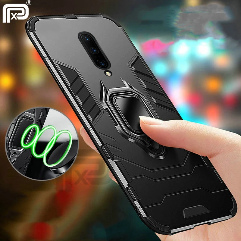 For Oneplus 7 Pro Case Ring Holder Armor Bumper Back Cover One plus 1+7 Phone Finger Shockproof Fundas |