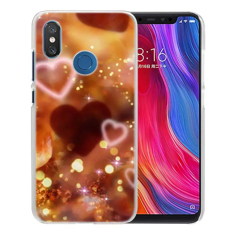 Для Xiao mi Red mi Note 7 Go 6 6A Pro S2 5 Plus 4X mi Play 8 lite A2 A1 Прозрачный жесткий пластиковый чехол для украшения блестящий красный - Цвет: 07