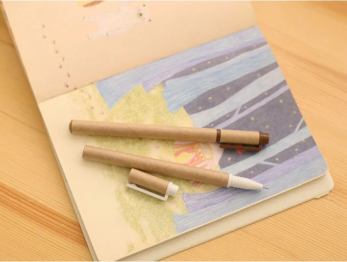 2 предмета Творческий офисные ручка унисекс окружающую среду гель черные чернила