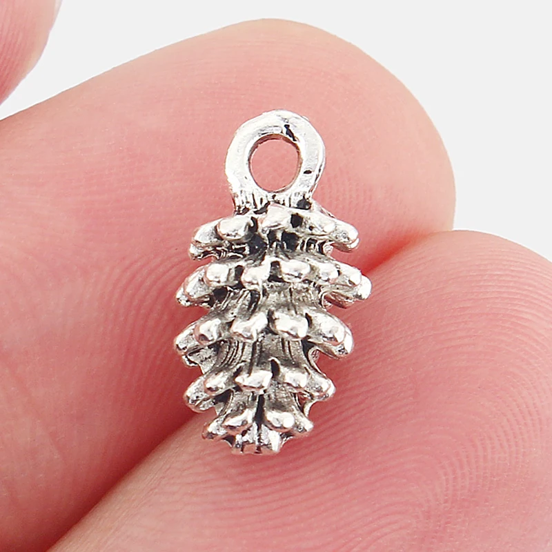 10 шт Серебряный сплав сосновые орехи шишки Pinecone Шарм кулон для ювелирных изделий