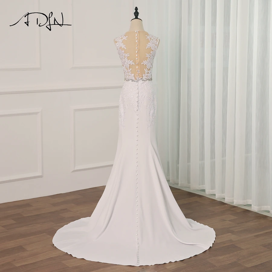 ADLN Real Image Vestido De Novia Wedding Dress 2019 V-Neck Robe de Marriage Gowns Zipper back with Buttons | Свадьбы и торжества