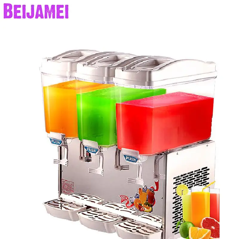 

BEIJAMEI Commercial 17L*3 Tank Cold Hot Drink Machine Electric Beverage Juice Milk Making Dispenser Machine