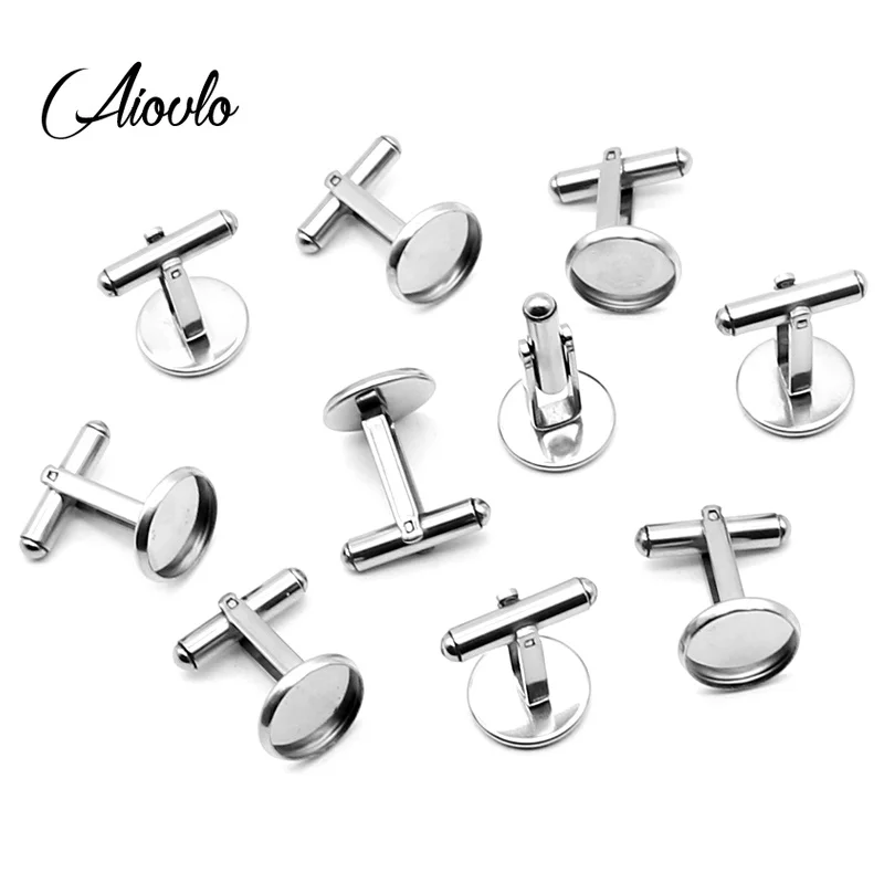 Французские запонки из нержавеющей стали/Запонки пустые с 12 мм рамкой