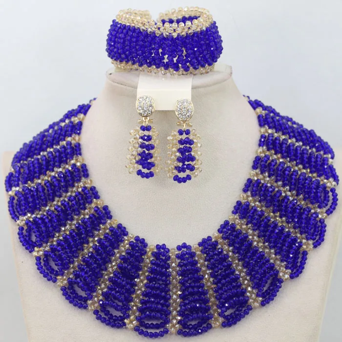 Superior Royal Blue African Beads Wedding Jewelry Sets Princess Women Dubai Events Occassion Free Shipping HX313 | Украшения и