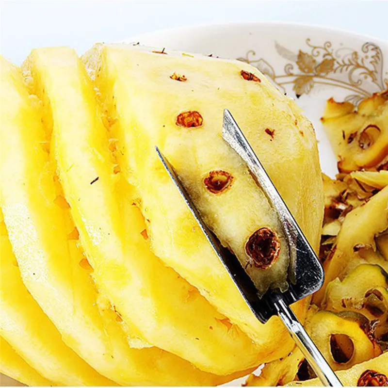 Деревянная Нескользящая ручка 2 лезвия нож для чистки ананасов фруктов