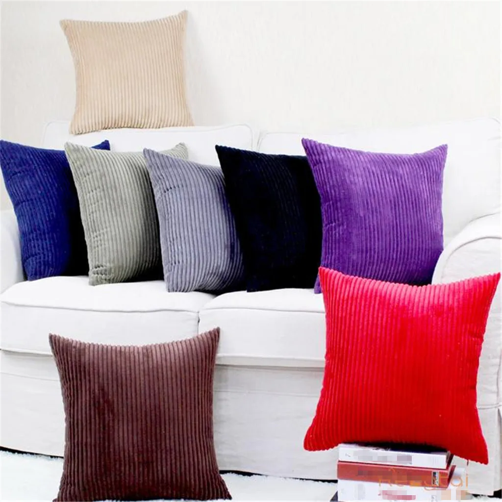 Новинка наволочка для подушки вельветовый однотонный чехол диванной в