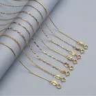 Цепь Lo Paulina LP003 для женщин, ожерелье из серебра 100% пробы с водяной волной, 40 см45 см, цвет золоторозовое золото, 925 пробы