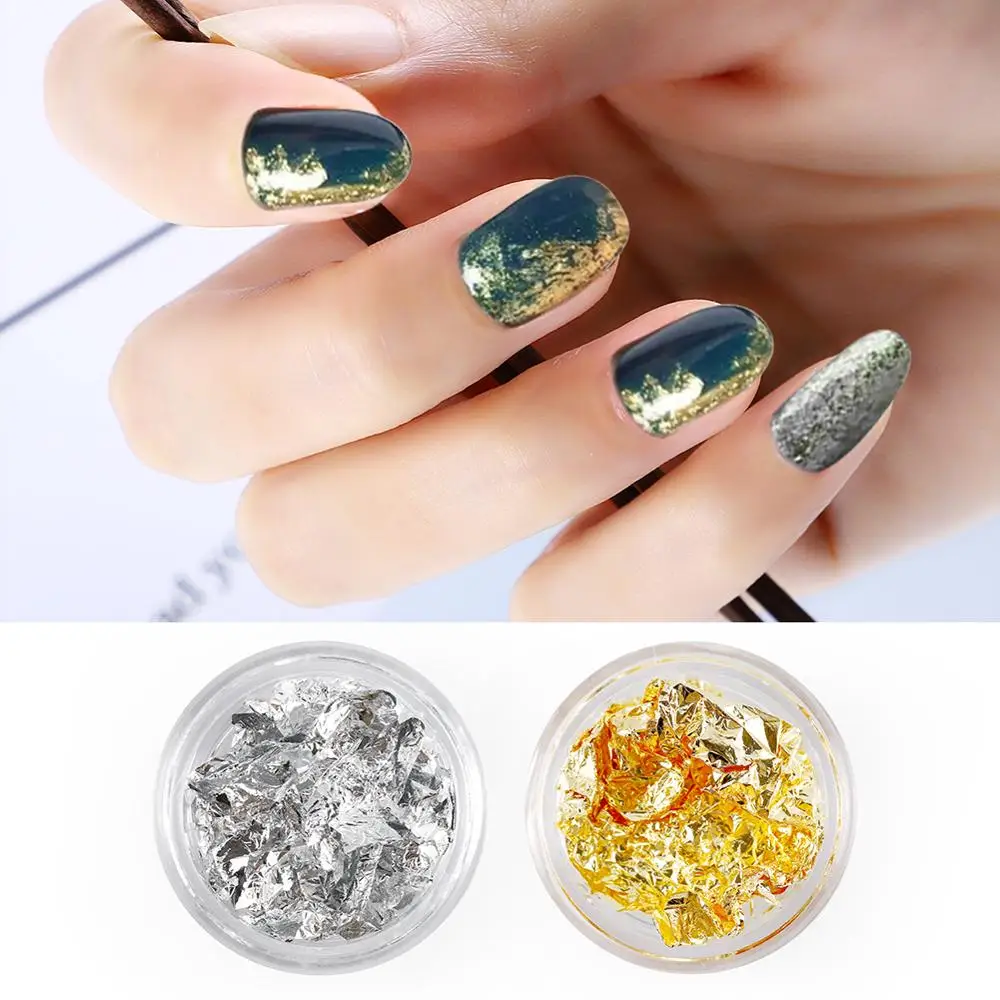 COSCELIA Золотой Серебряный Блестящий Фольга украшения для ногтей аксессуары