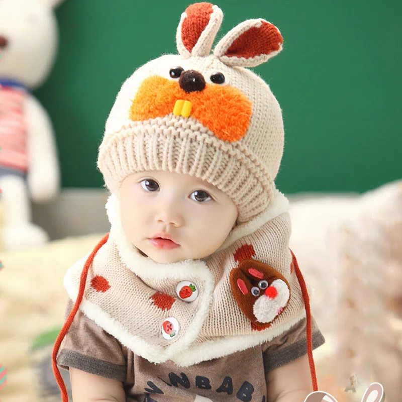 Шапка и шарф Детские 2 шт./компл. вязаные плотные | Детская одежда обувь