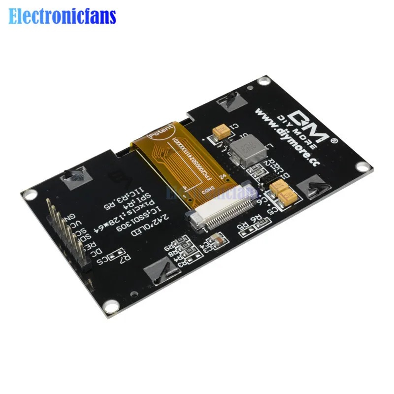 Diymore 2,42 дюймов 2,4" ЖК-экран 128x64 OLED дисплей модуль IIC IEC SPI серийный 12864 OLED дисплей для C51 STM32 SPD0301 белый