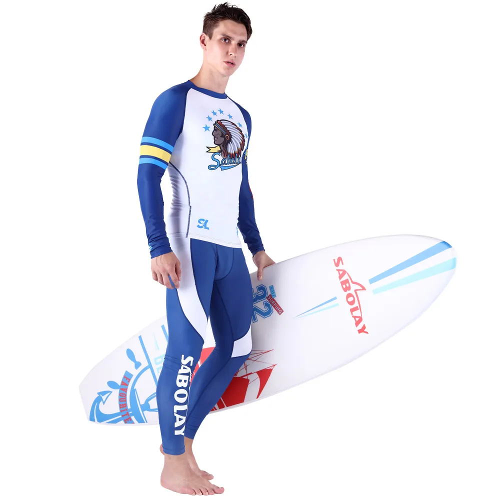 SABOLAY Lycra Dive Skin Pants And Long sleeve Tops Rash Guards Surfing Suit UVB Protection | Спорт и развлечения