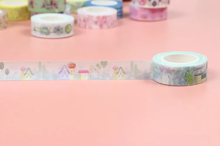 15 мм X 7 м милые Lotkawaii цветок еда Животные декоративные васи клейкие ленты DIY Скрапбукинг Маскировочная лента школьные офисные принадлежности