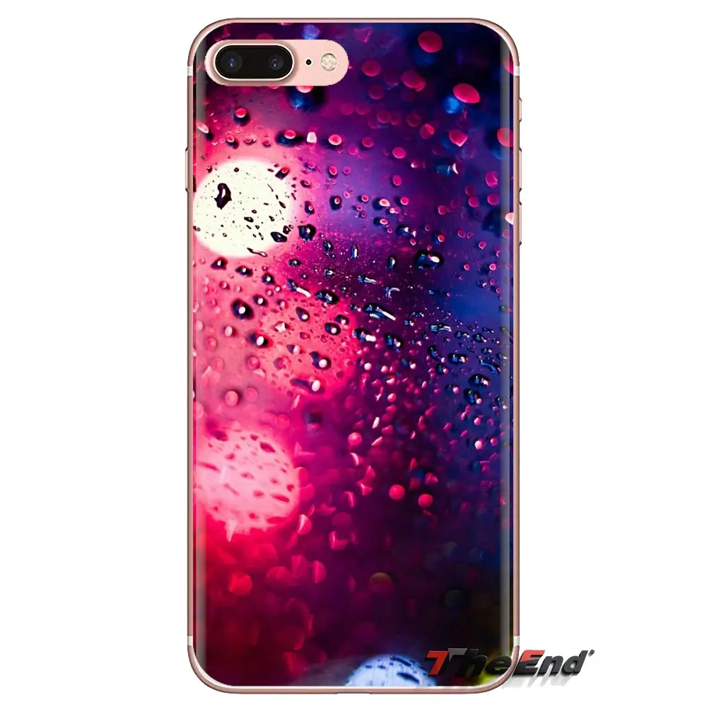 Soft Transparent Cases Covers Blue and purple raindrops Art For Xiaomi Redmi 4A S2 Note 3 3S 4 4X 5 Plus 6 7 6A Pro Pocophone F1 |