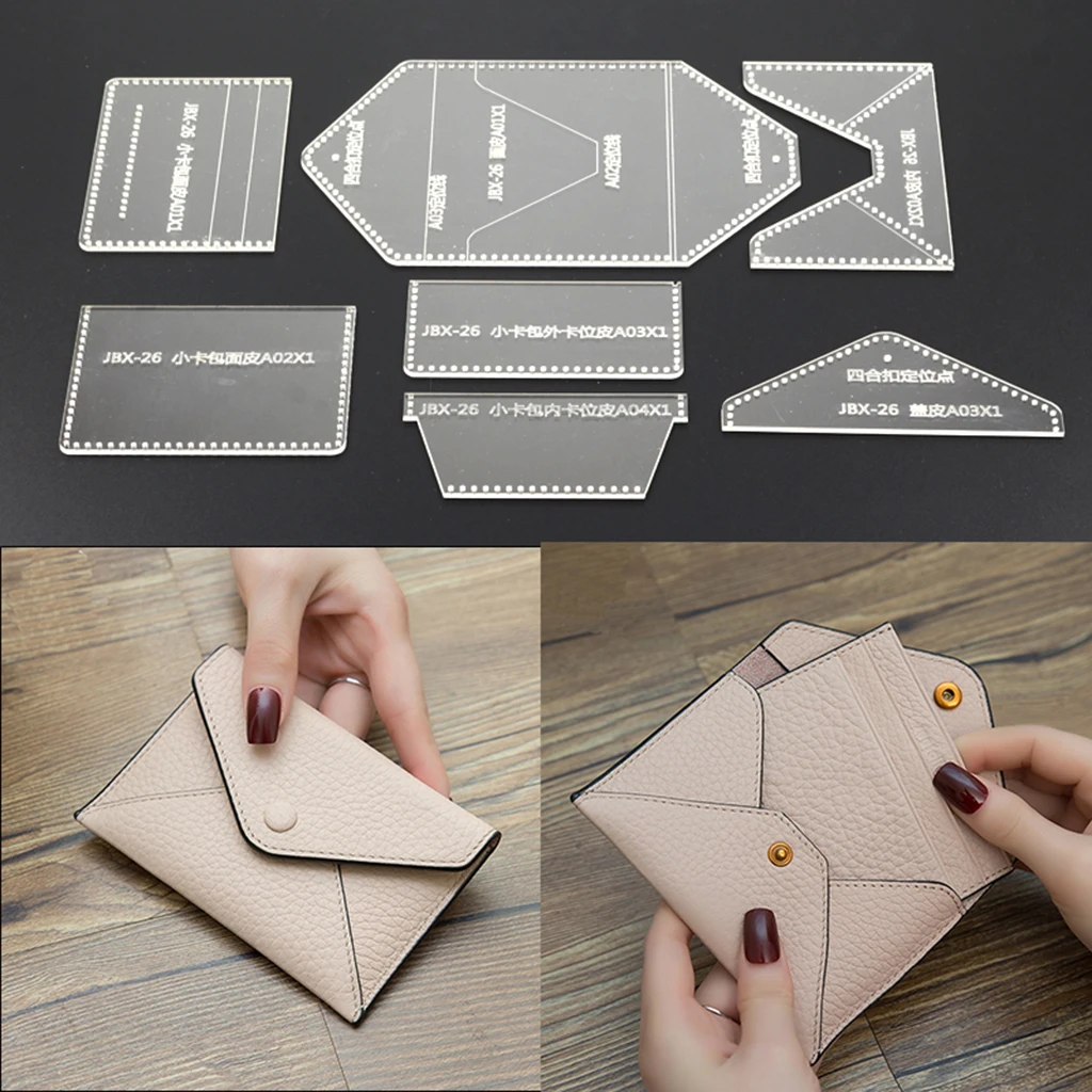 7 шт визитная карточка Сумочка акриловая кожаная сумка шаблон кожевенное ремесло
