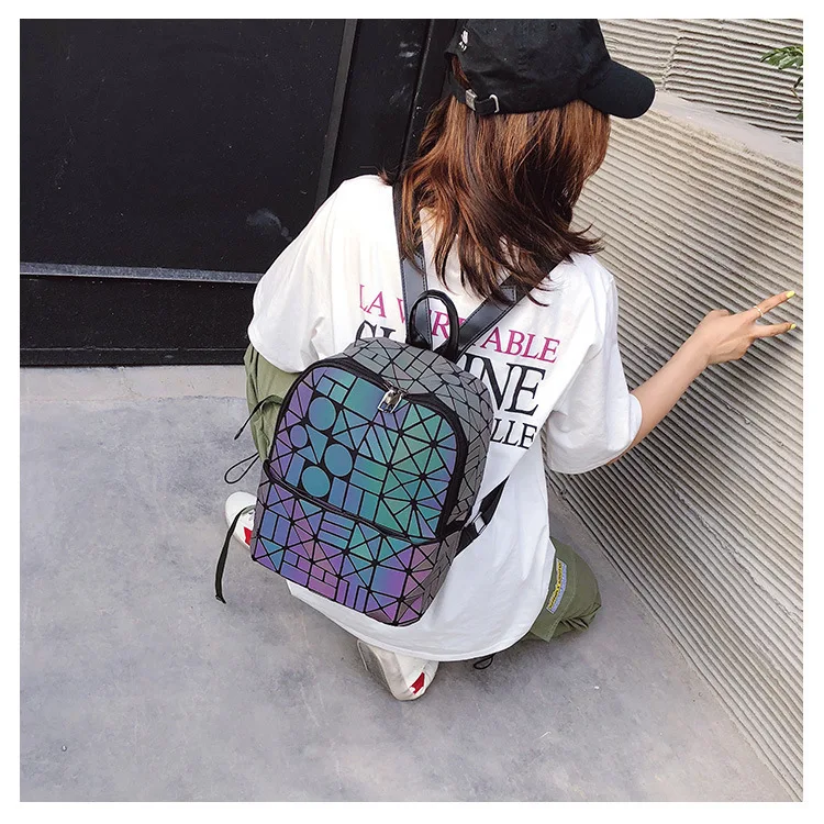 Rucksack Unisex Backpack Sac A Dos Travel Laptop Backpack Back Bag Pack Geometric Luminous School Backpack Bag For Teenages