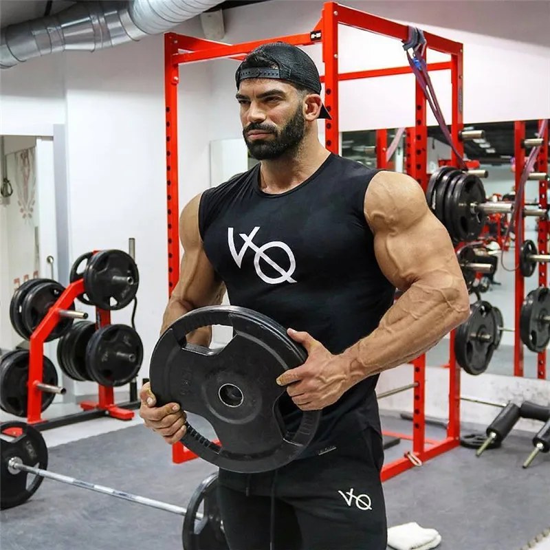 Спортивный жилет для мужчин Бег Спортзал Фитнес Бодибилдинг Tanktop Slim fit майка