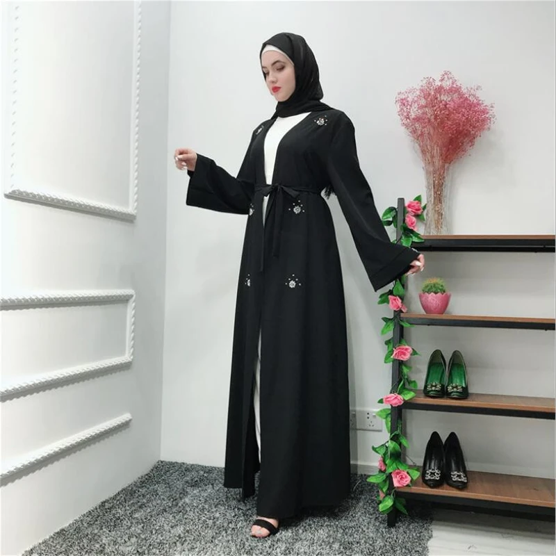 Eid 2019 abayas Черный розовый женское мусульманское турецкое платье в восточном стиле