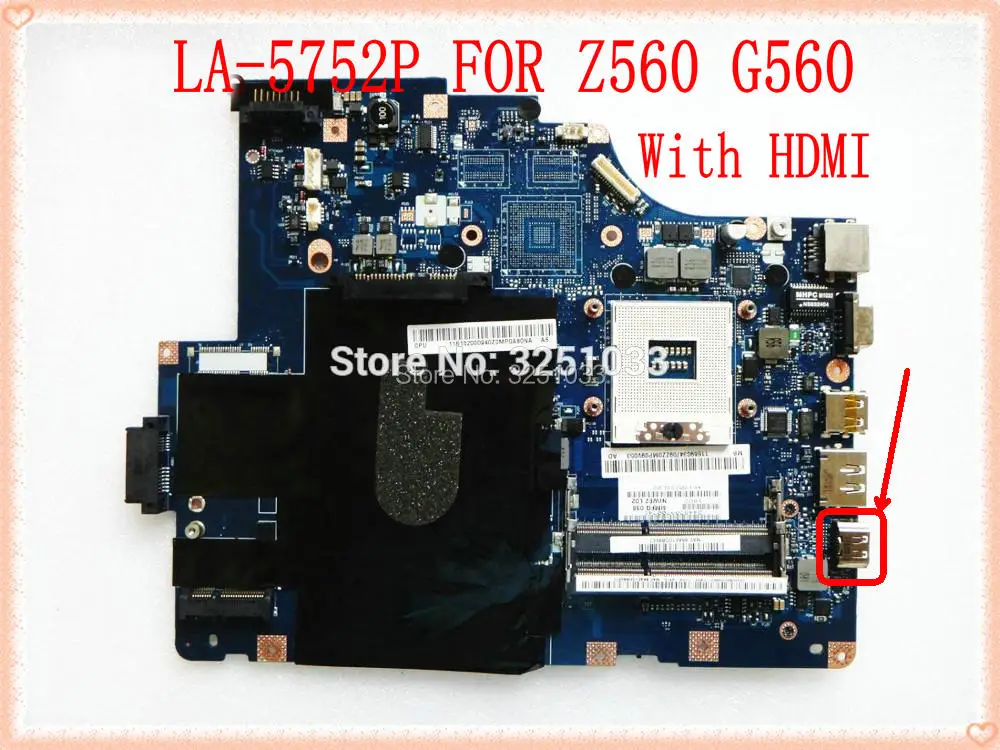 Материнская плата NIWE2 для Lenovo Z560 G560 материнская ноутбука intel HM55 DDR3 чипсет моделей