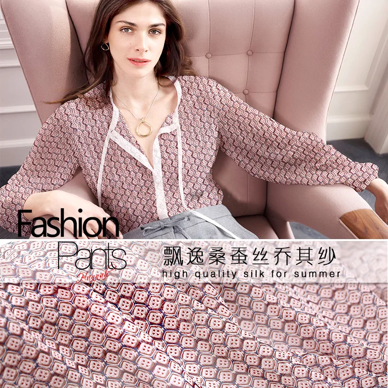 Ткань из шелка и жоржета с принтом Маджонга одежда для домашнего декора материал