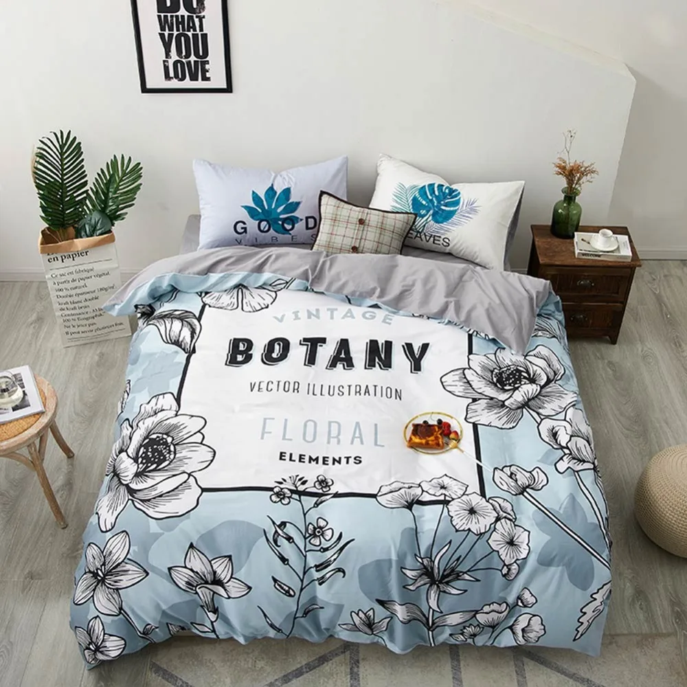 Постельные принадлежности из хлопка в скандинавском стиле с светло серыми