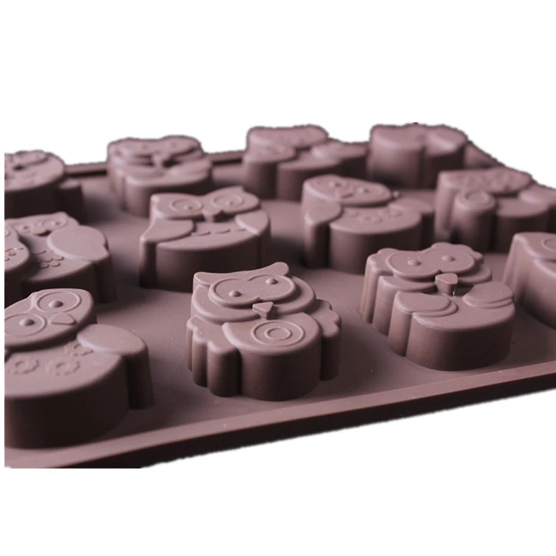 Supply Silicone Mold 12 Cartoon Owl Shape DIY Cake Decorated Chocolate Cute Animal Handmade Baking Tool 100% Brand New QY60 | Дом и сад