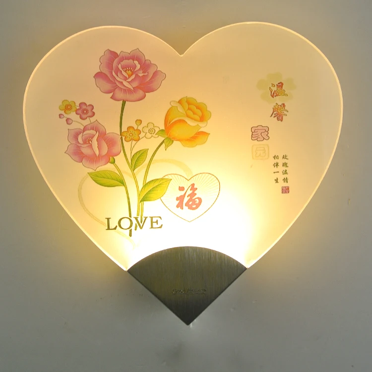 modern minimalist Wall lamp bedside bedroom aisle living room led warm creative acrylic heart-shape indoor wall lights | Освещение